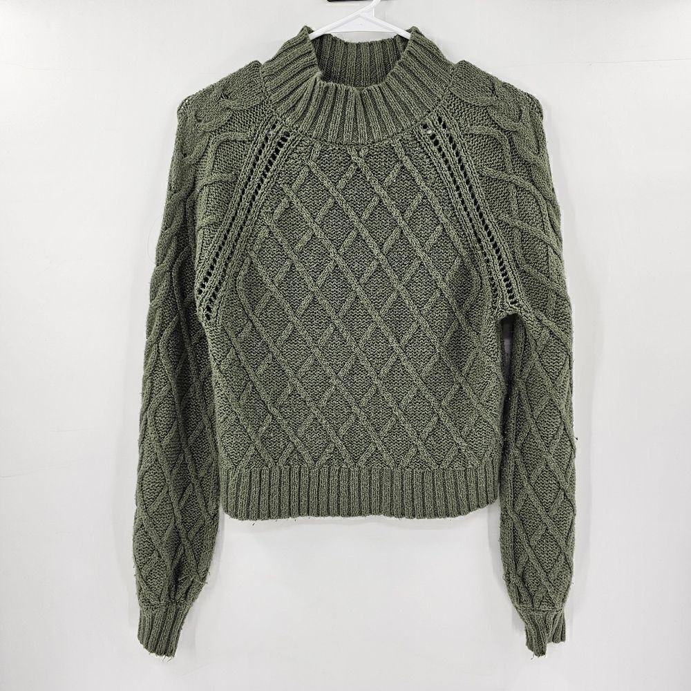 American Eagle crop top sweater knit green small - Picture 1 of 3